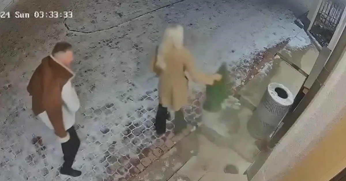 VIDEO ⟩ Naine näppas öisel ajal Tartu toidukoha juurest jõuluasja, prügikast pääses napilt