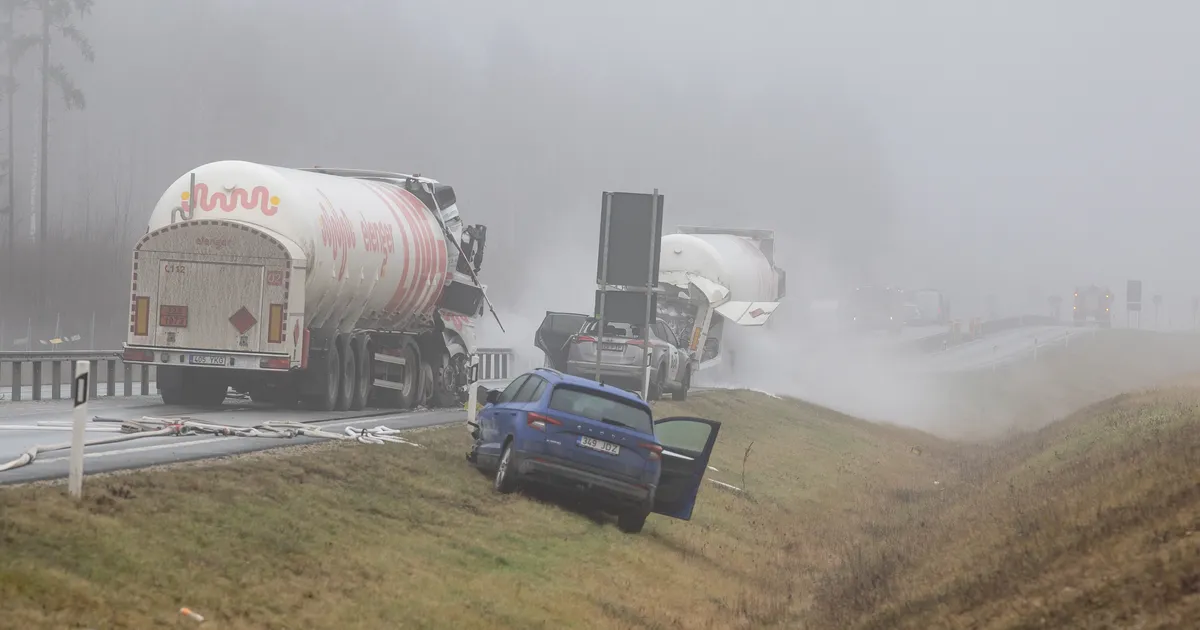 Lekkiv LNG tsistern transporditi Pärnu maanteelt ohutusse kohta