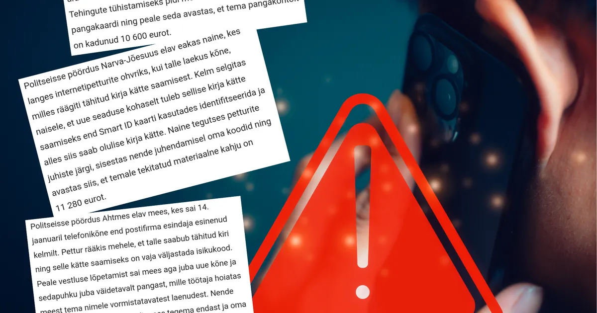 HOIATAVAD NÄITED ⟩ Kolm idavirulast kaotas paari päevaga kelmidele kokku ligi 80 000 eurot