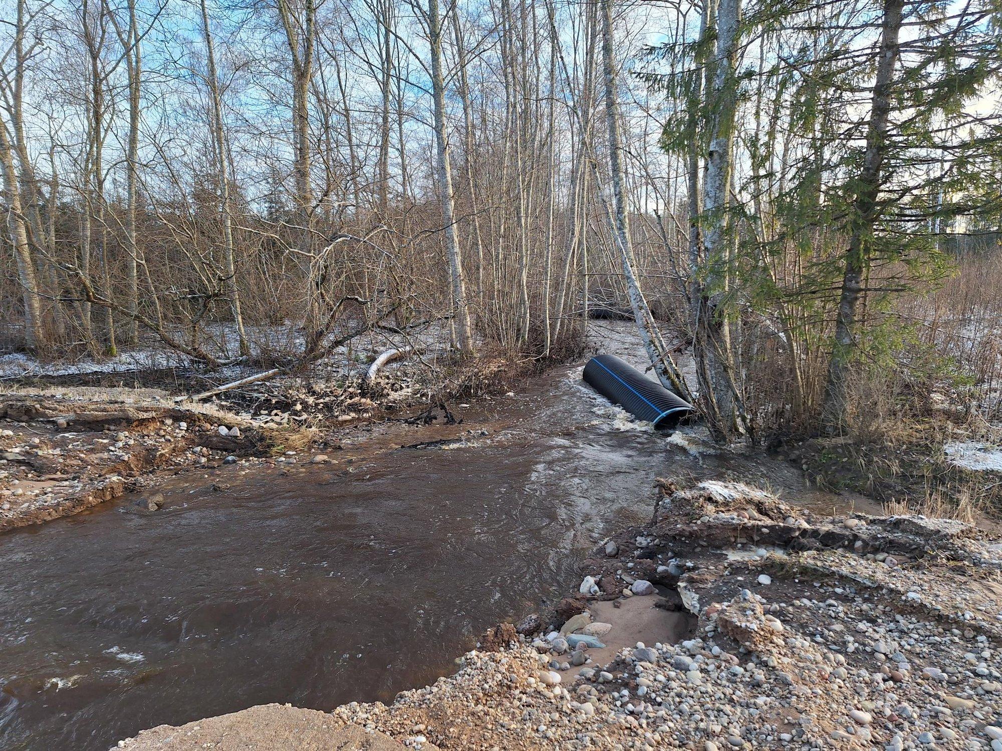 FOTOD | Muudkui uputab: tõusuvesi viis Viljandimaal tee ühes truubiga Lätti