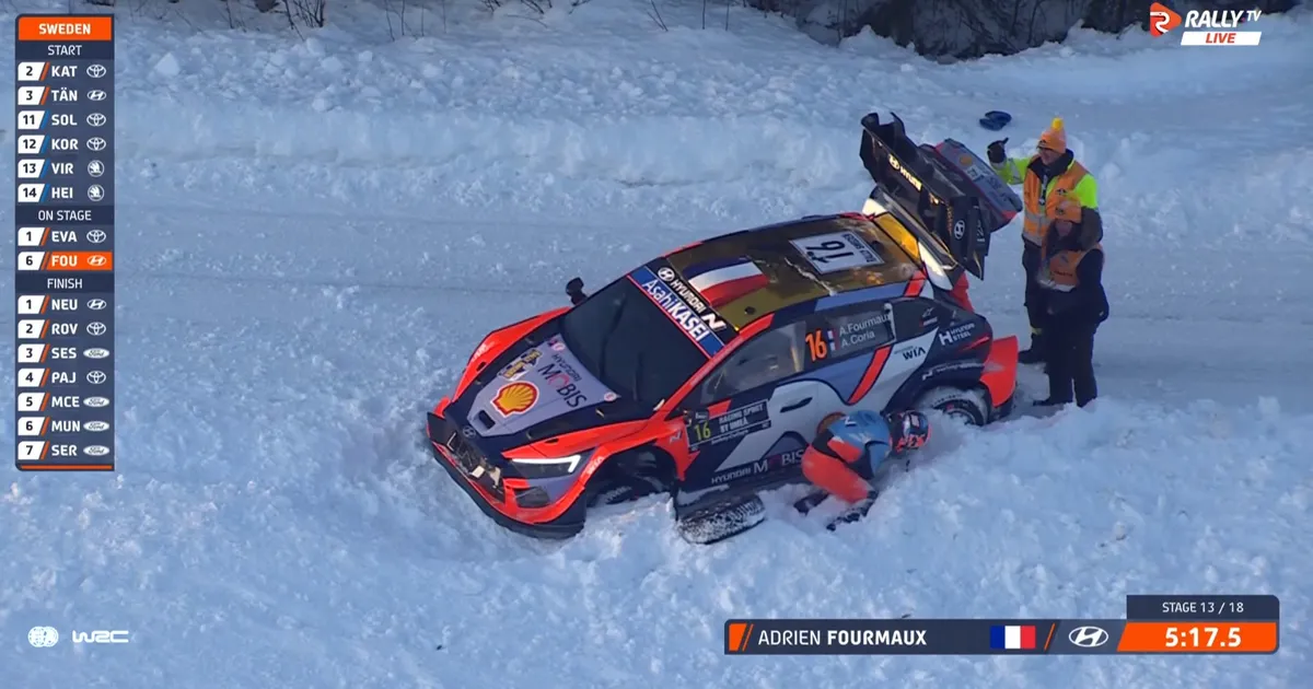VIDEO ⟩ Riskima läinud Fourmaux põrutas lumevalli... ja lõpetas seal