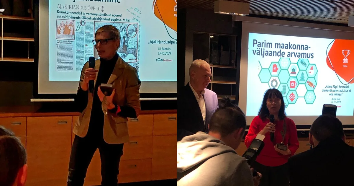 Tartu Postimehe ajakirjanik ja kujundaja noppisid ajakirjandusauhindade esikohad