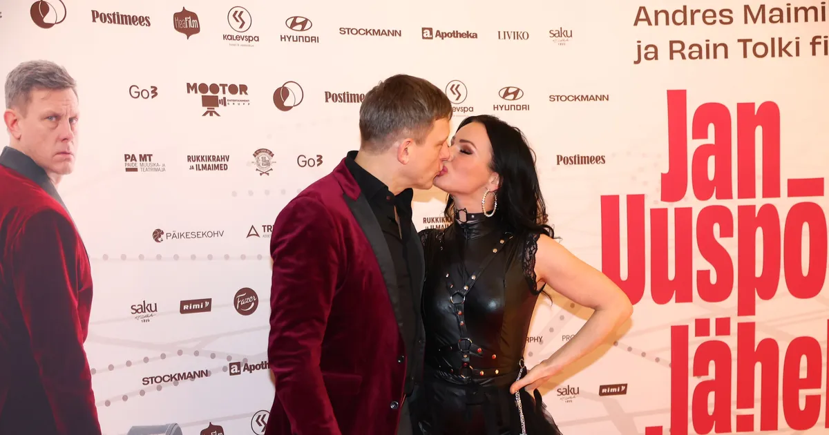 FOTOD ⟩ Jan Uuspõld jagas uue filmi esilinastusel Silvia Ilvesega kuuma suudlust
