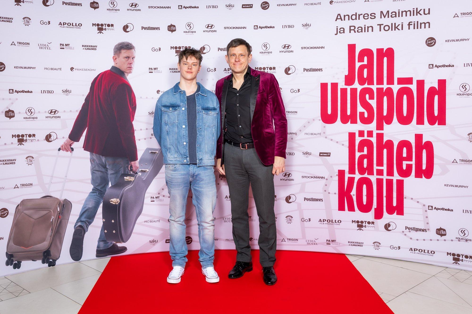 FOTO | Nagu kaks tilka vett! Jan Uuspõld võttis filmi esilinastusele kaasa poja