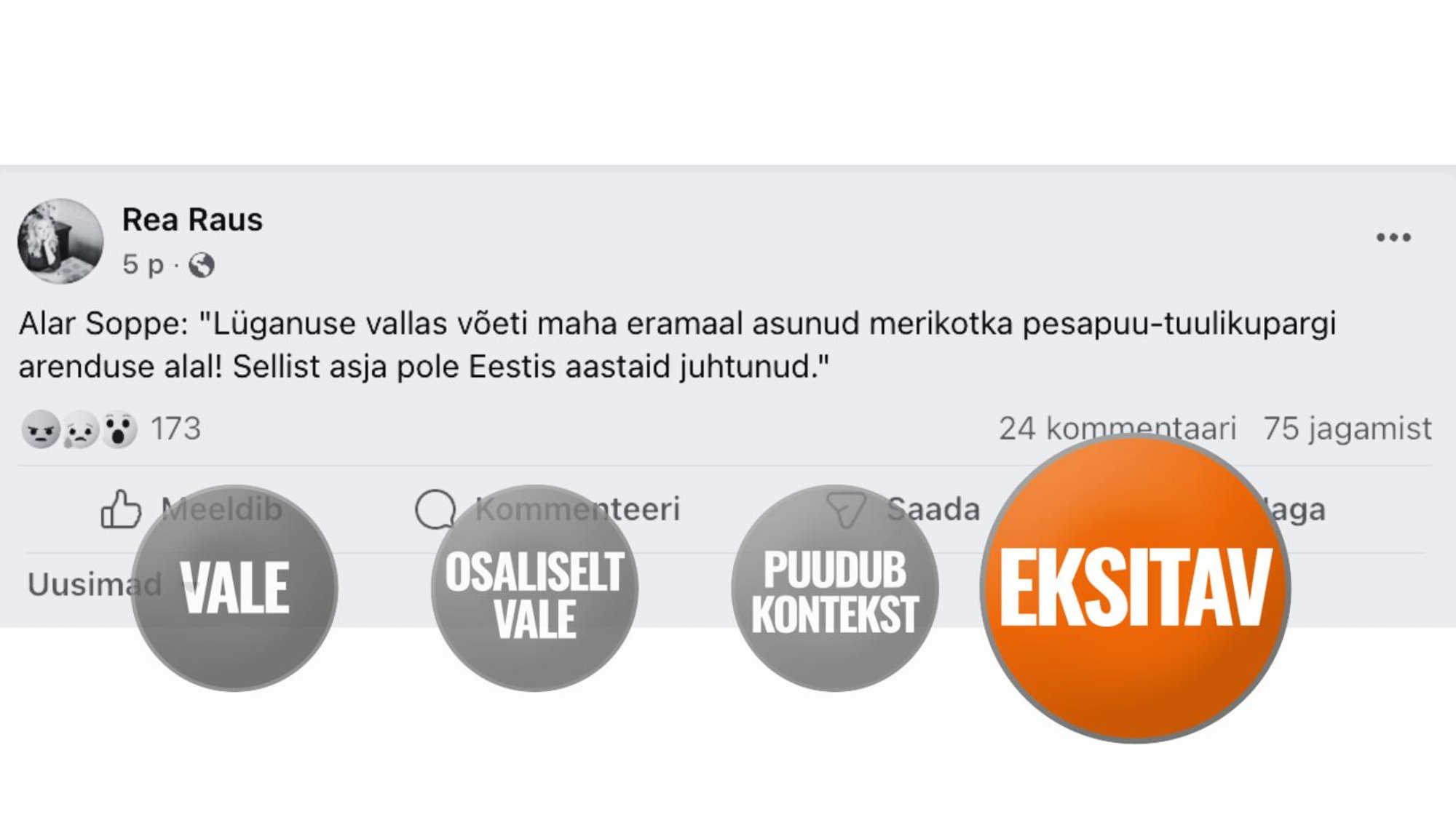 FAKTIKONTROLL | Kas Lüganuse vallas võeti maha merikotka pesapuu tuulepargi arendusalal?