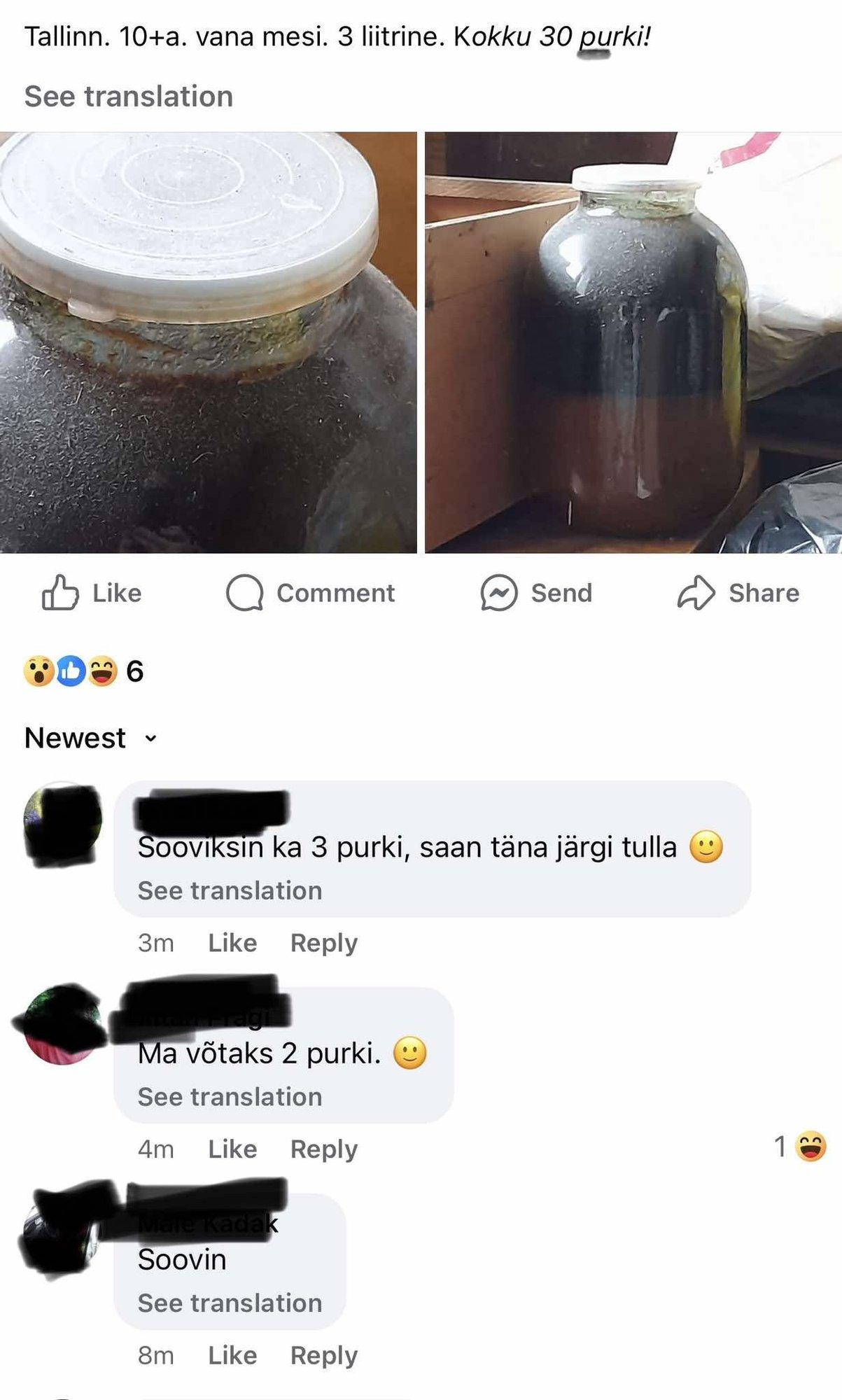 Facebookis pakutakse tasuta 10 aastat vana mett. Kas see on ohutu?