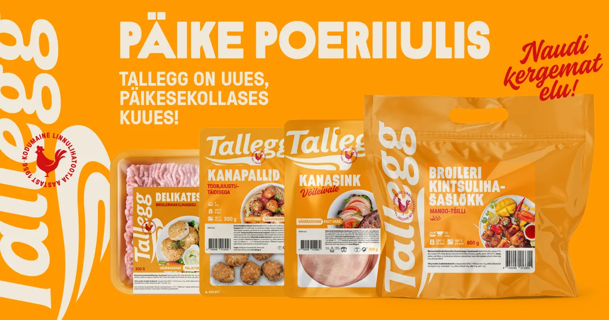 Tallegg muudab kõikide oma toodete pakendikujundust