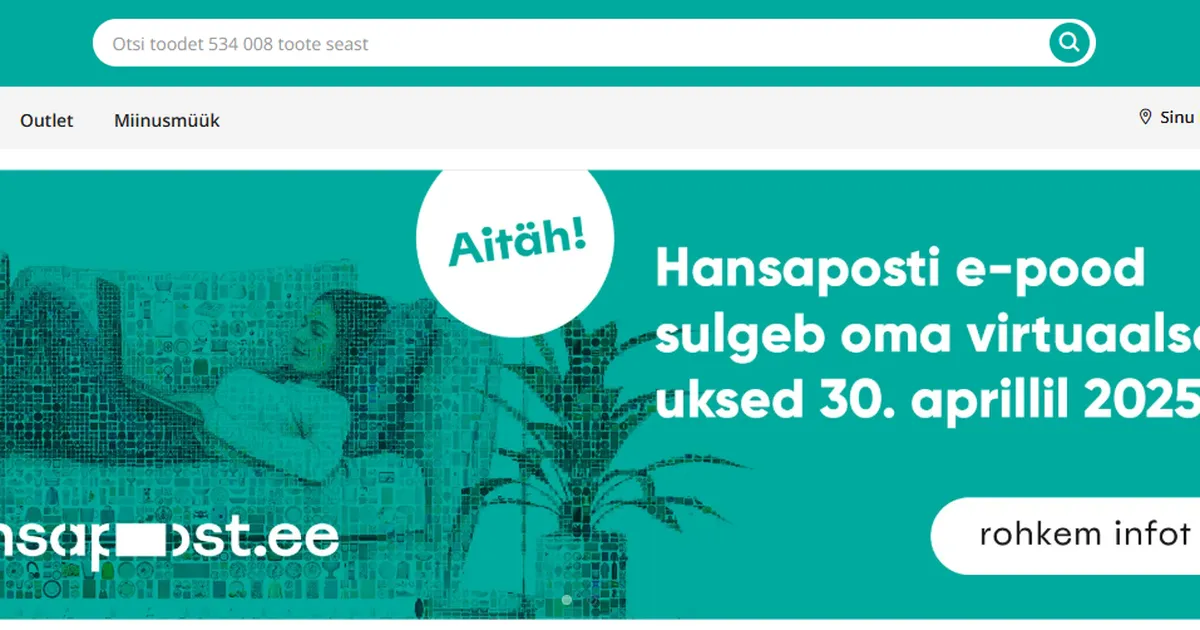 Hansaposti e-pood lõpetab tegutsemise