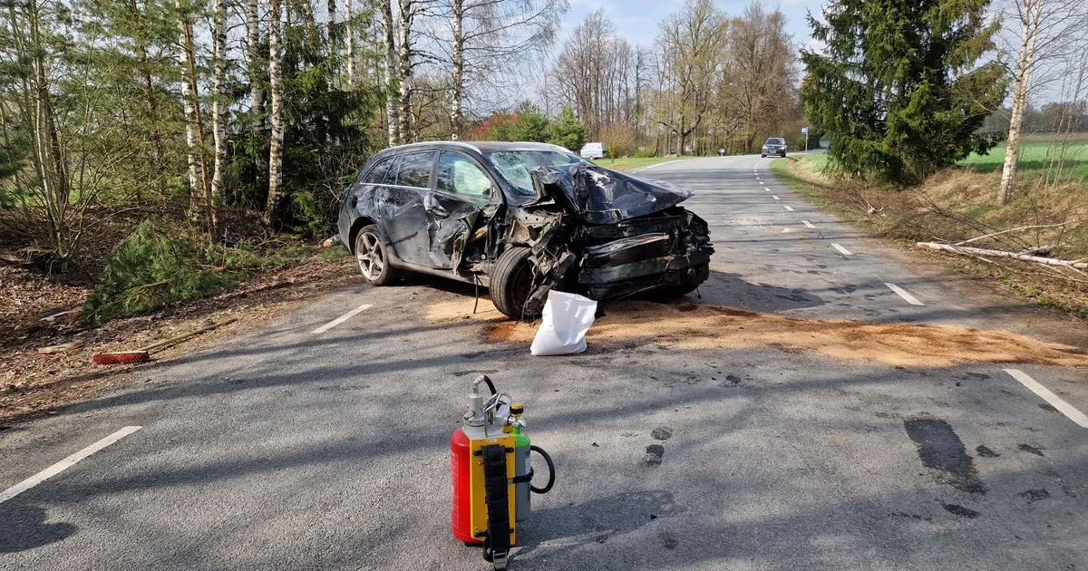 PILDID SÜNDMUSKOHALT ⟩ Raskes joobes mees niitis autoga maha nii puu kui ka liiklusmärgi