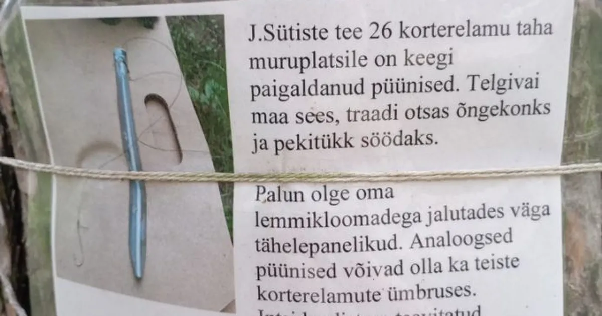 «Olge lemmikloomadega tähelepanelikud!» Mustamäel hoiatatakse neljajalgsetele seatud lõksu eest