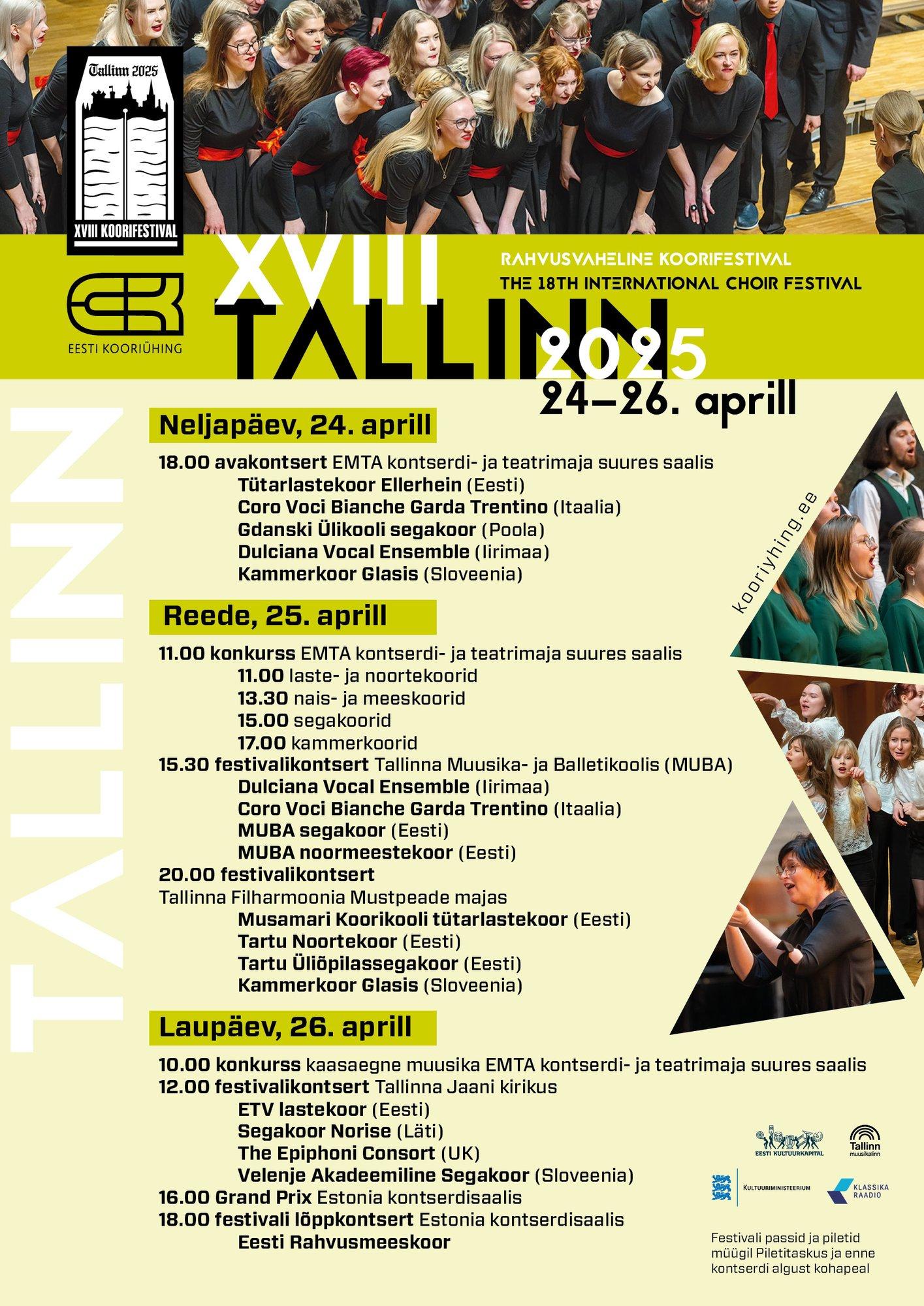 XVIII rahvusvaheline koorifestival „Tallinn 2025“ toob Tallinna ligi 850 lauljat 8 riigist