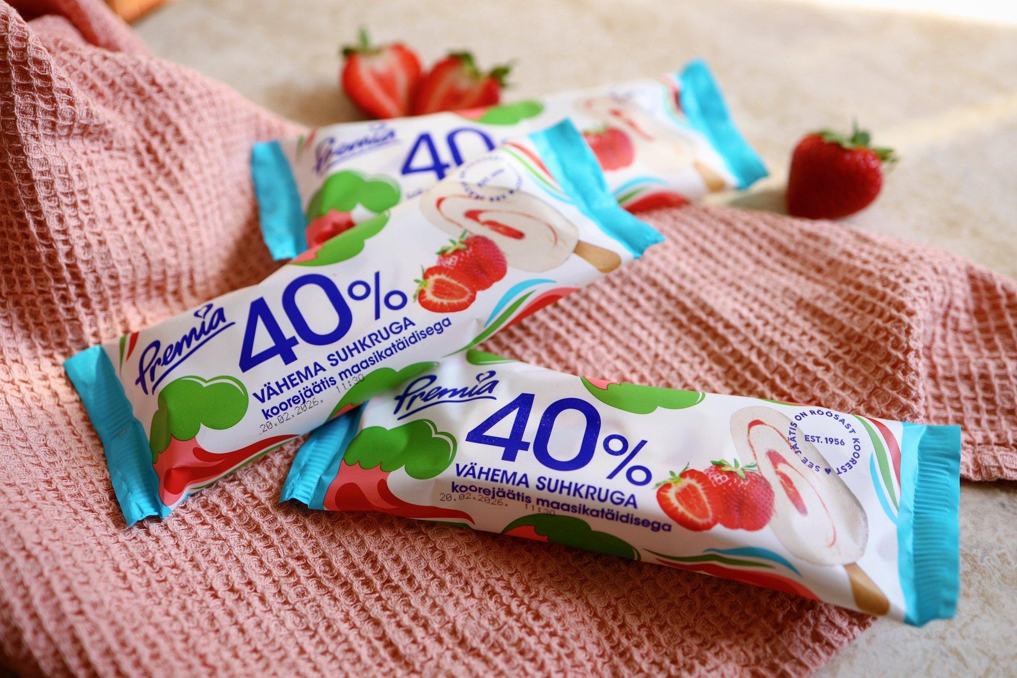 Premia pakub sel kevadel veelgi laiemat maitsevalikut vähem magusaid pulgajäätiseid.