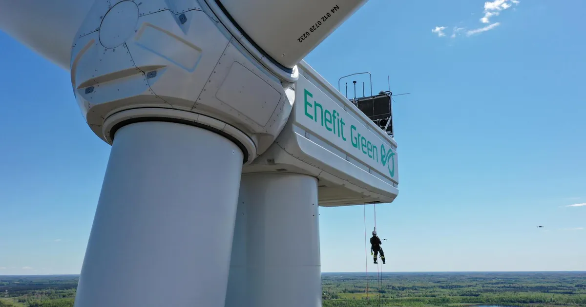 Video ja pildid ⟩ Päästjad harjutasid Sopi-Tootsi tuulepargis 159 meetri kõrguselt laskumist