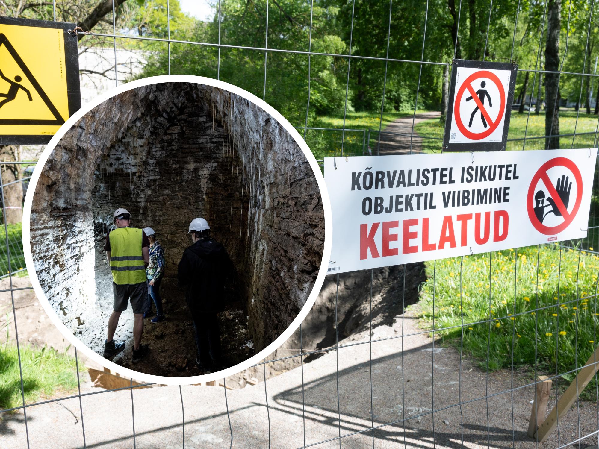 VIDEO JA FOTOD | Toompea tänava all pesitsev suurtükikelder ähvardab kokku variseda. Linn haaras ohjad