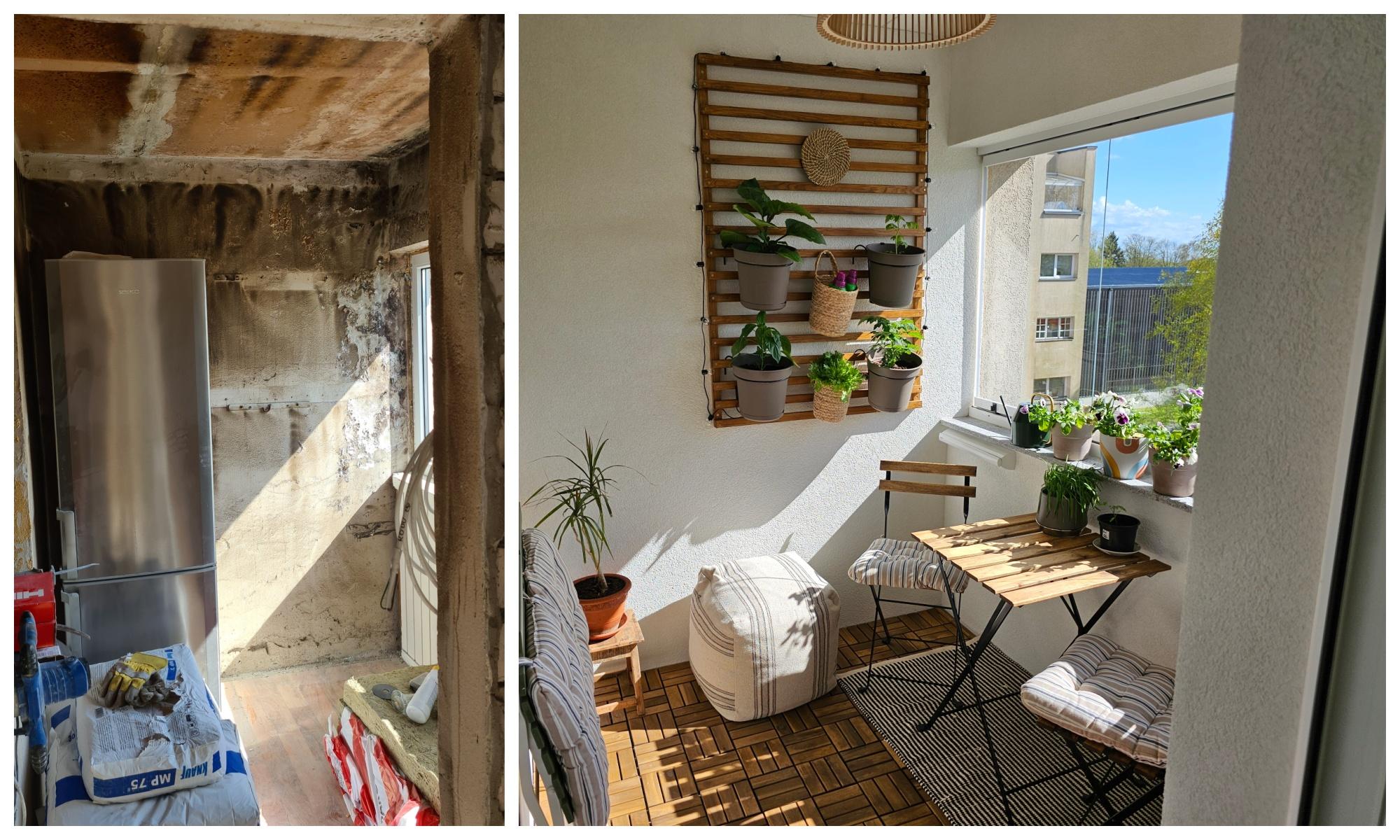 ENNE JA PÄRAST | Põlenud ja tahmakahjustustega rõdust sai mõnusalt suvine õuetuba