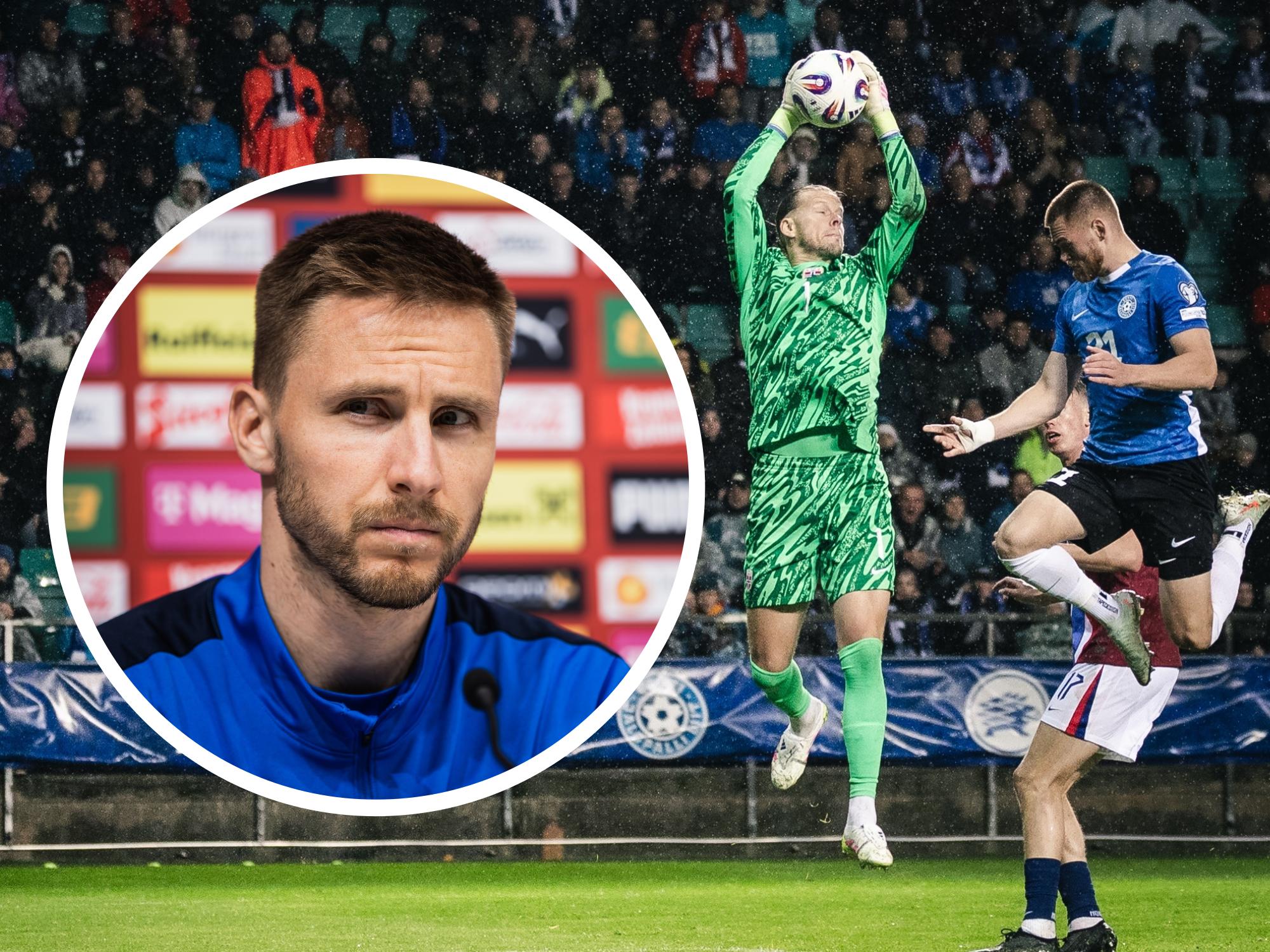 Karol Mets pidas koondisekaaslastele sütitava kõne. „Olen Jürgen Hennile selle võimaluse eest väga tänulik!“