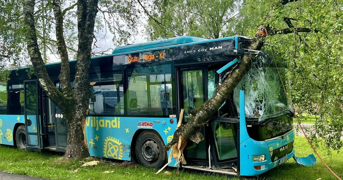Viljandis sõitis linnaliinibuss teelt välja