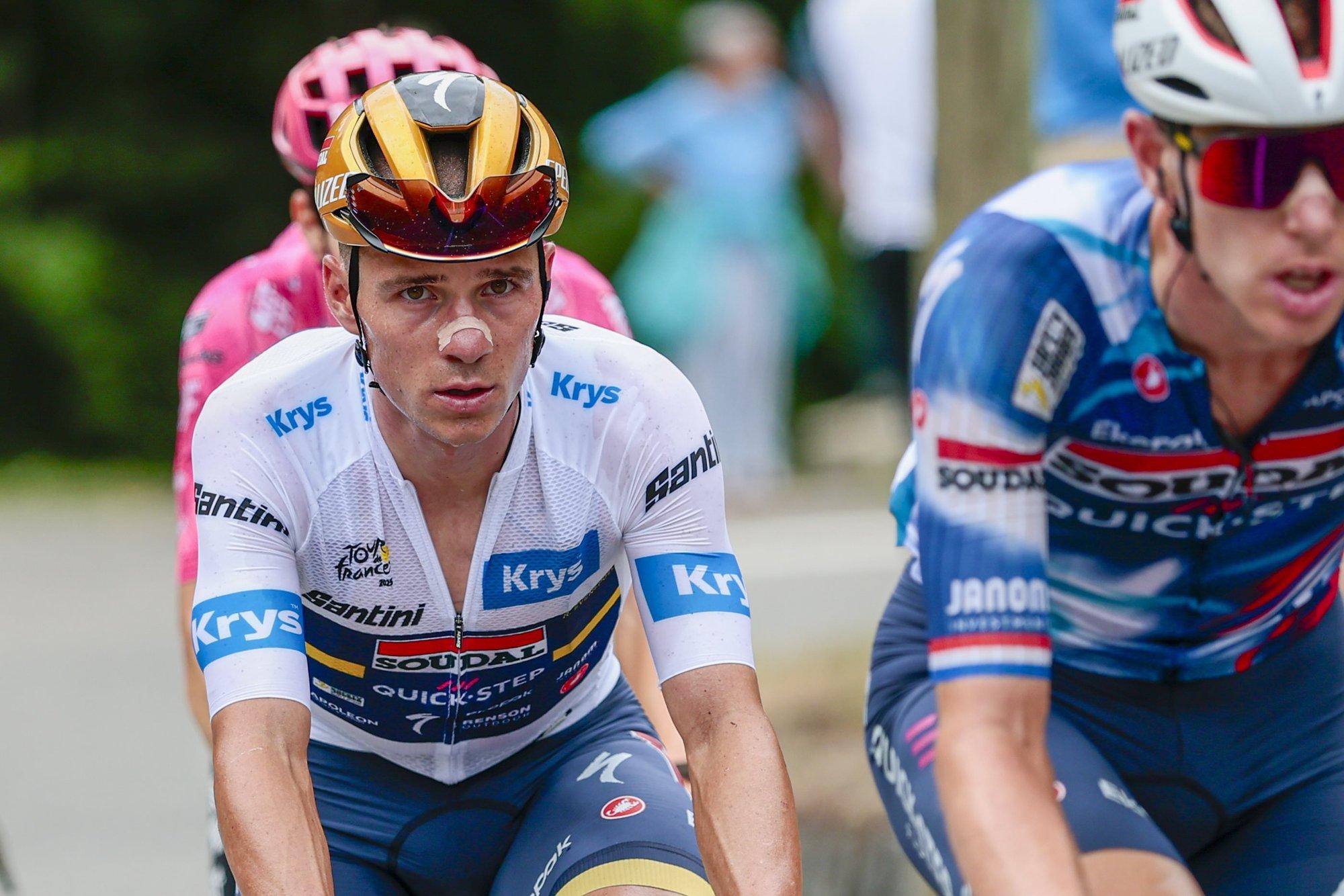 Tour de France’il kolmandat kohta hoidnud Evenepoel tuli sadulast maha, Pogacar kasvatas edumaad