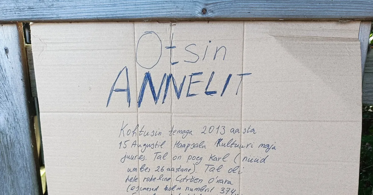 «OTSIN ANNELIT!» ⟩ Haapsalus kuursaali juures märgati pilkupüüdvat kuulutust. «Romantika elab veel!»