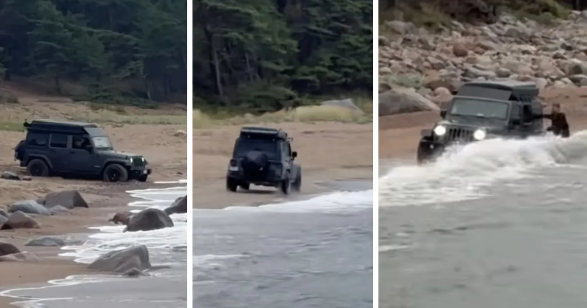 VIDEO ⟩ Politsei, lained ja väärteomenetlus: turistide «lõbusõit» Hiiumaa merekaldal lõppes nutuselt