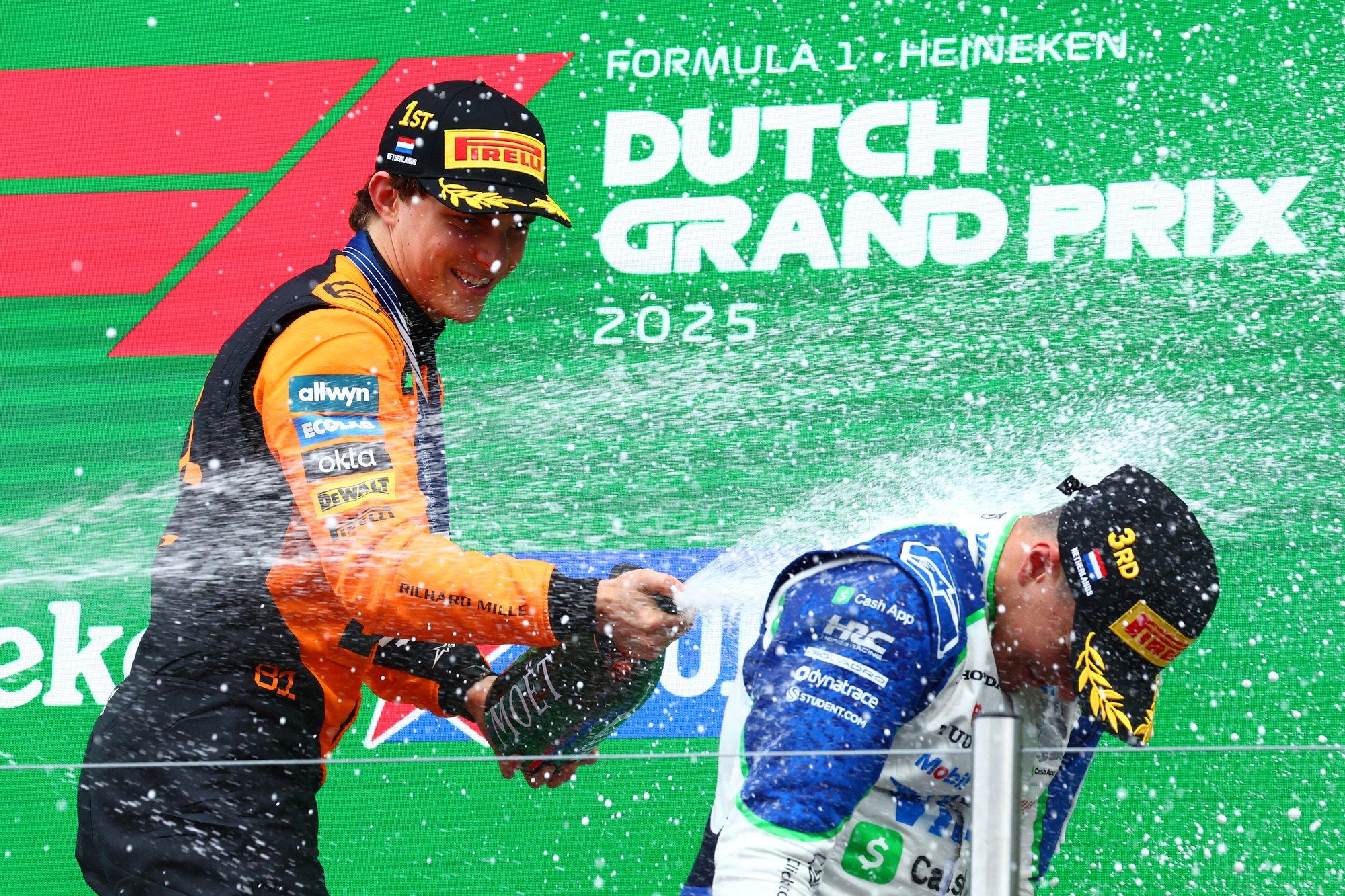 VIDEO | Dramaatilise Hollandi GP võitis Piastri, Norris ja mõlemad Ferrarid katkestasid ning uustulnuk jõudis esimest korda poodiumile