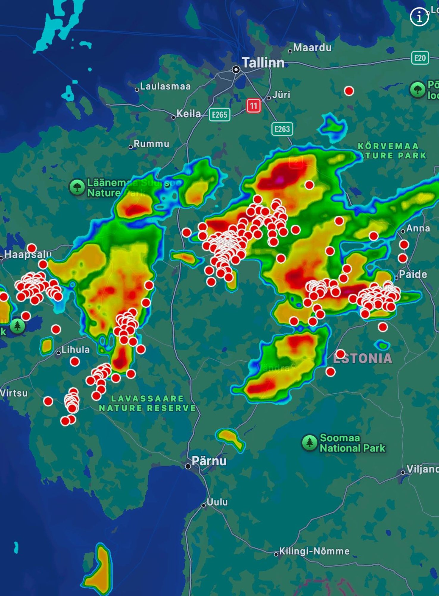 ILMATEADE | Hoiatus! Kesk-Eesti ägab hiidrahe, äikese ja tugeva vihma käes