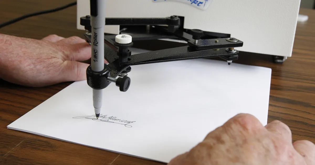 Trump riputas Valgesse Majja Bideni portree asemel pildi allkirjamasinast