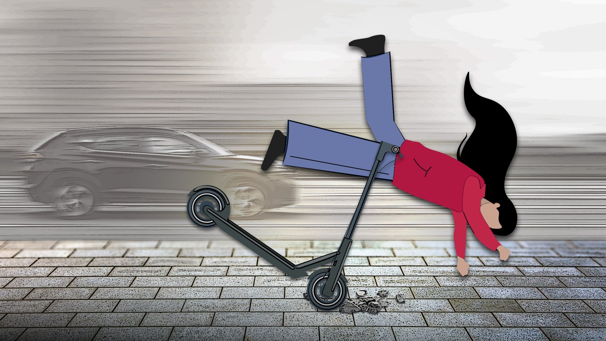 Iga järsema pidurdusega võib lennata pea ees üle lenksu. Tänavad on täis kiiremaks krutitud tõukerattaid, õnnetused sandistavad lapsi