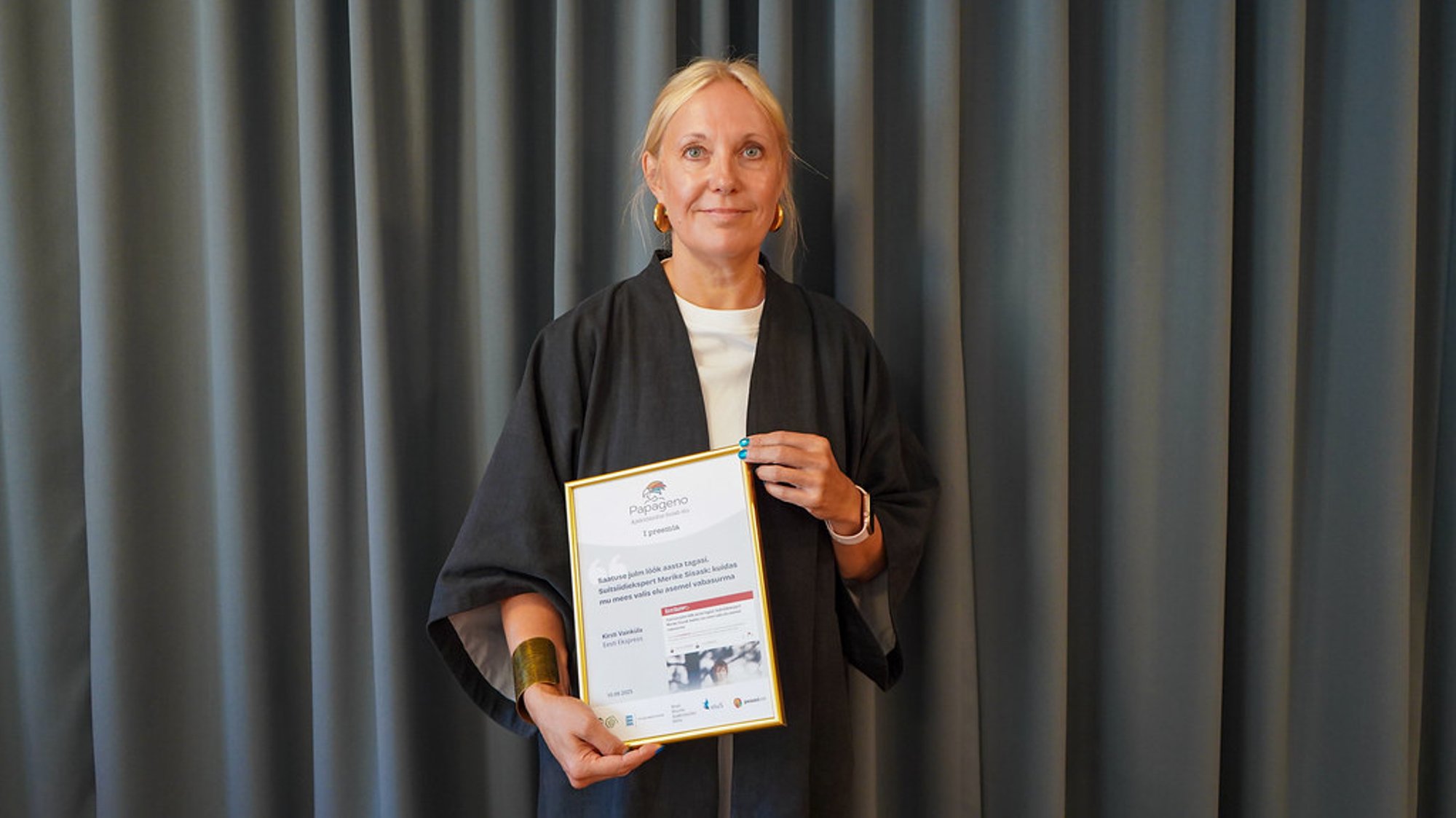 Ekspressi ajakirjanik Kirsti Vainküla pälvis eluväärtustava loo eest Papageno preemia