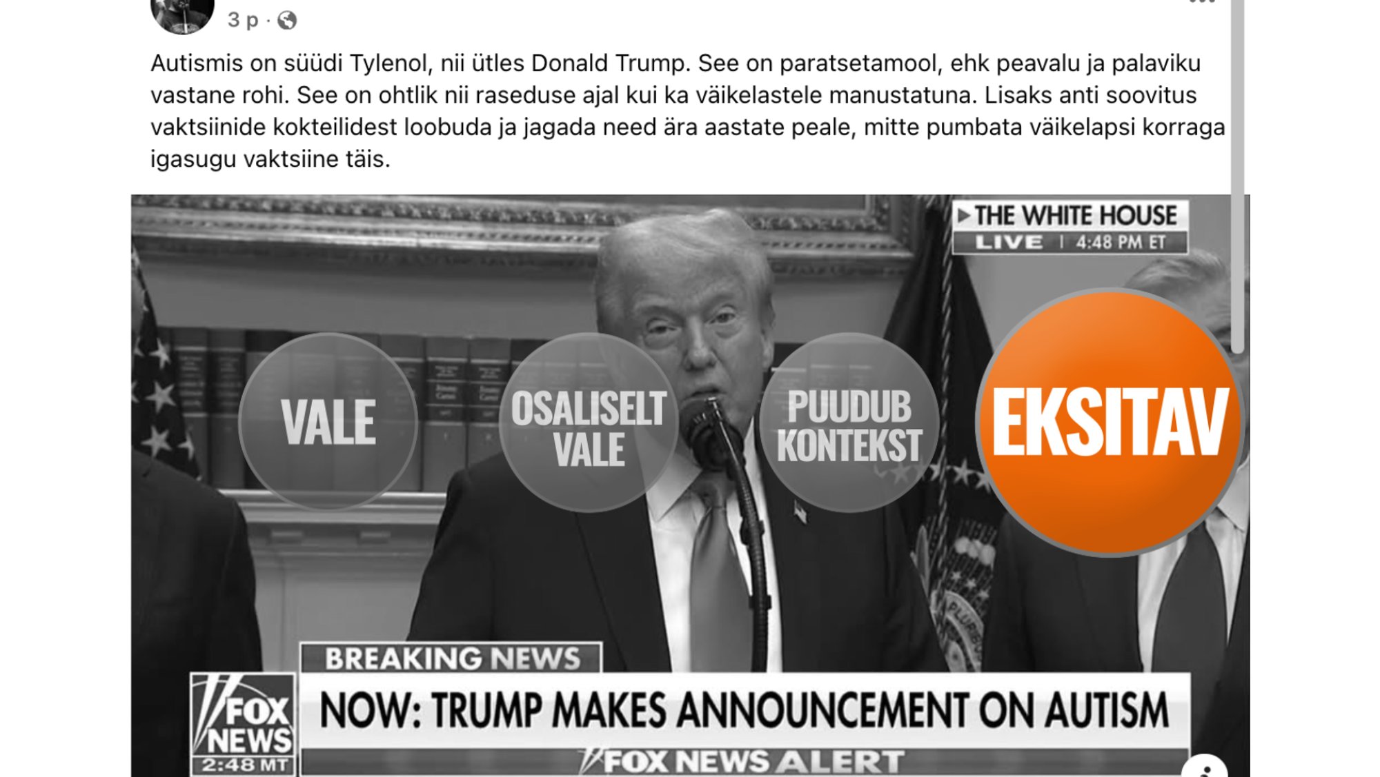 FAKTIKONTOLL | Kas paratsetamol põhjustab tõesti autismi? Selgitame välja