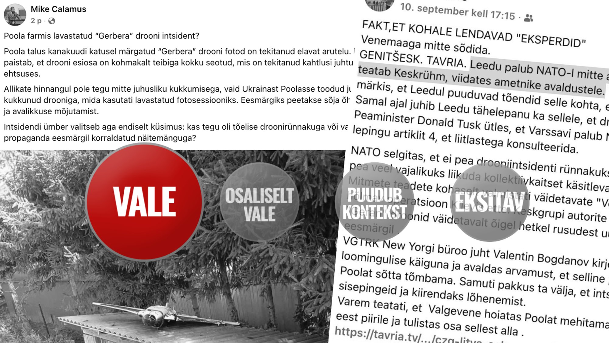 FAKTIKONTROLL | Kas Poola tunginud droonid oli „Ukraina provokatsioon ja lavastus“? Ei, need olid Venemaa droonid