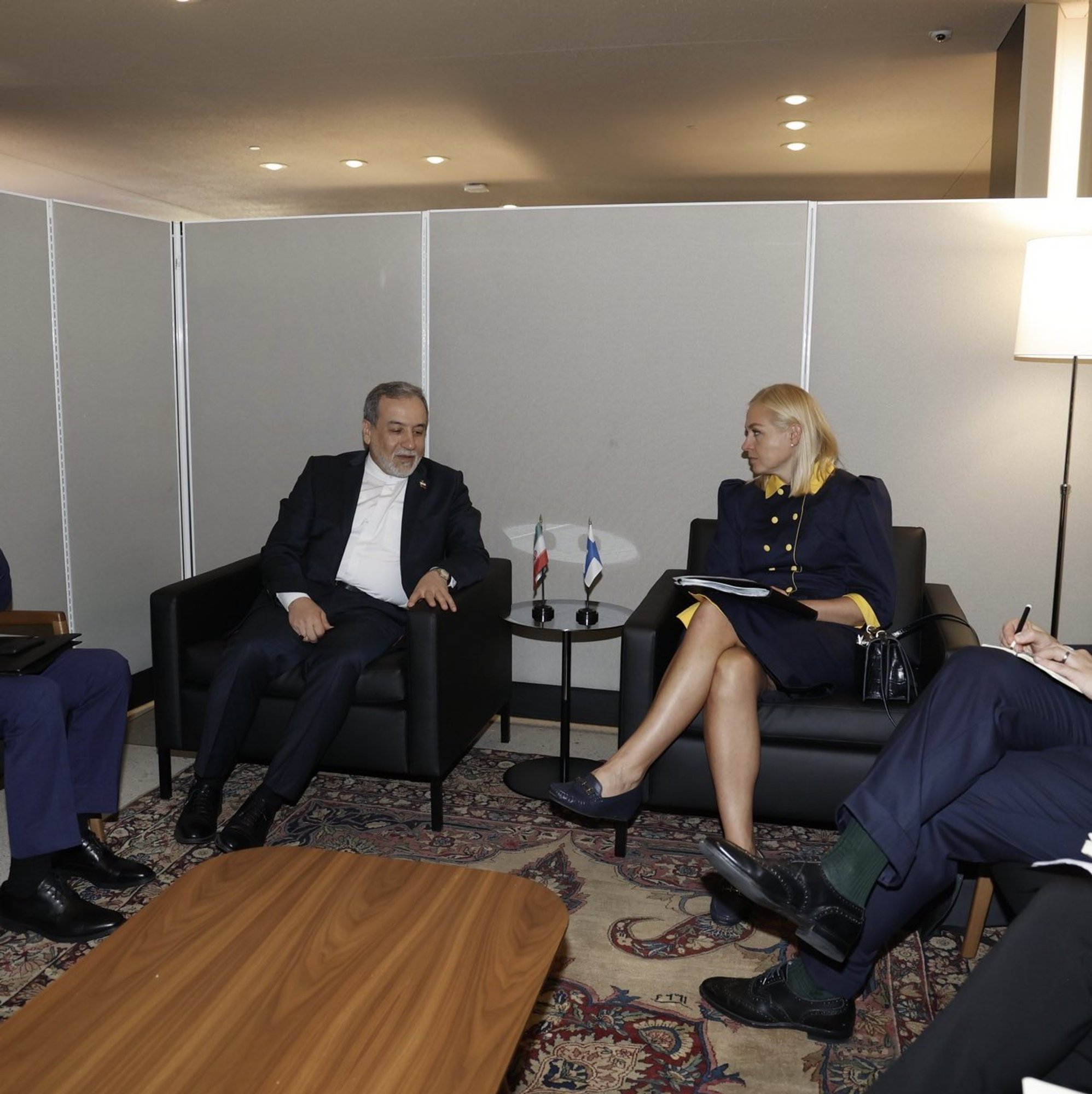 Seelik ei meeldinud. Iraani televisioonis udustati Rootsi ja Soome välisministrite jalad