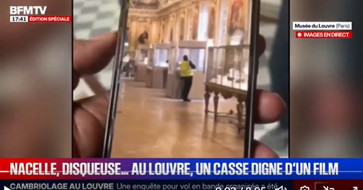 RÖÖV SEITSME MINUTIGA ⟩ Video näitab, kuidas üks varastest Louvre'is klaasvitriini lõikab