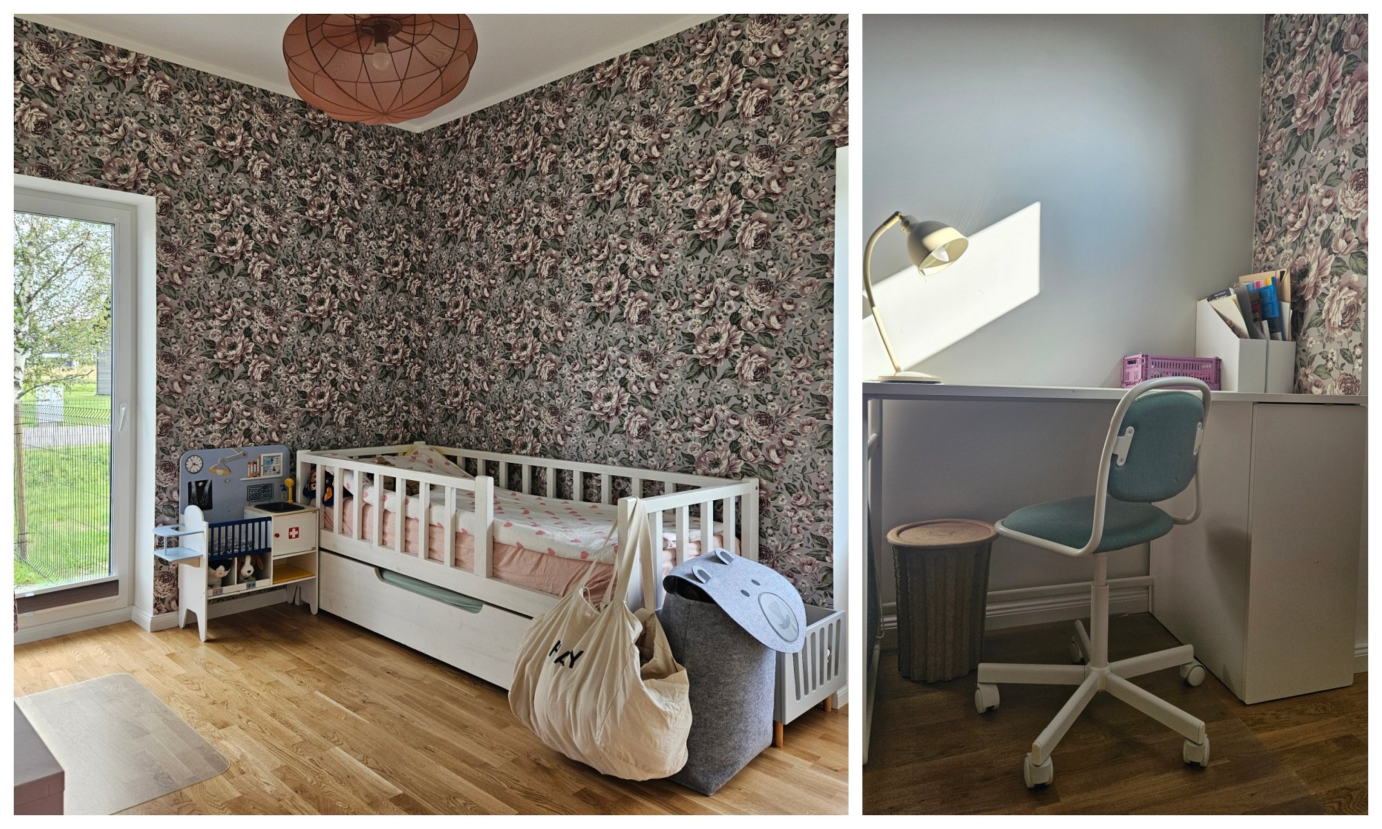 Fotovõistlus „Minu armas lastetuba“ | Rõõmsalt lillemustriline koolieeliku tuba