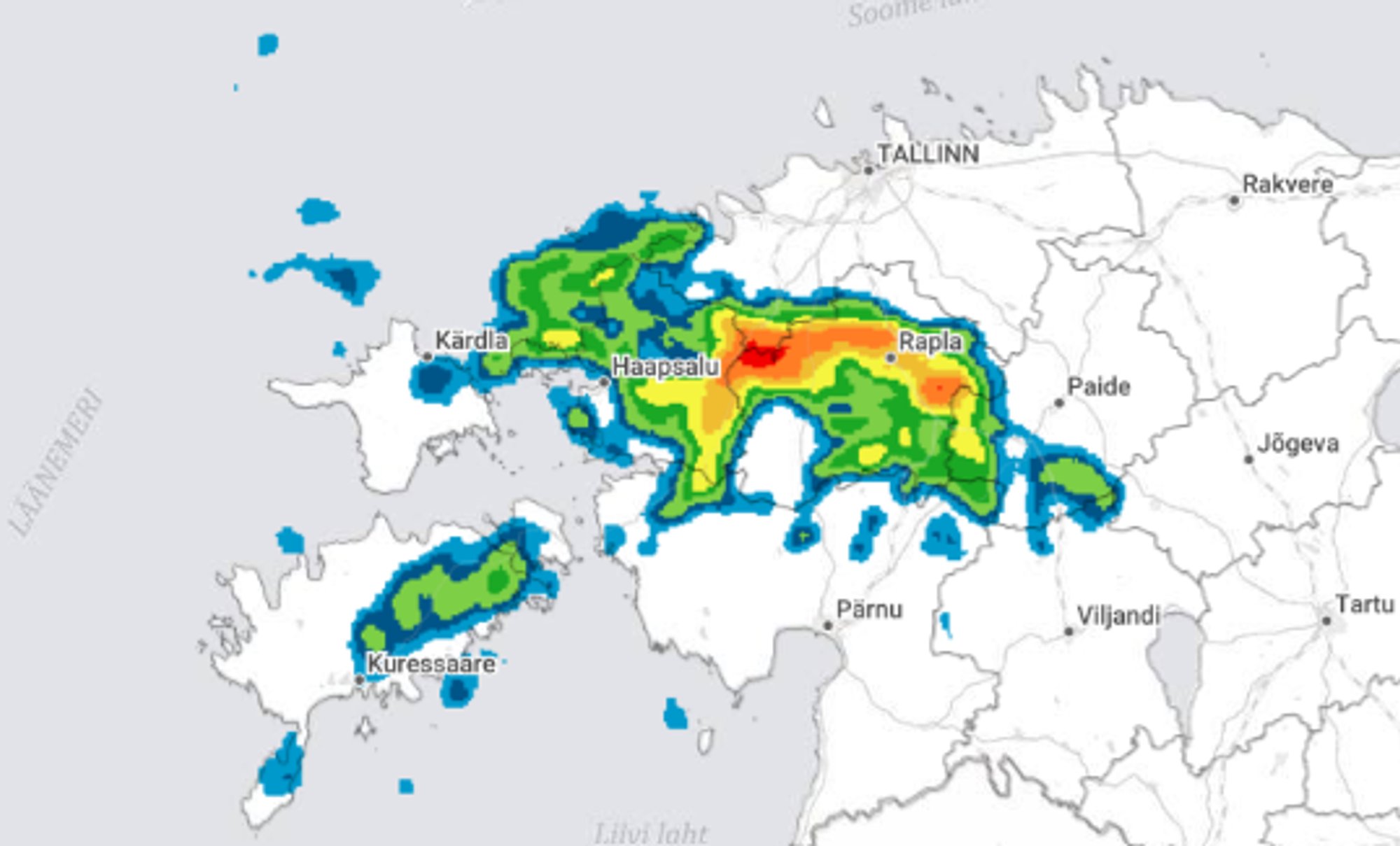 ILMATEADE | Ole valmis! Pealinna poole liigub väga tugev sajuala