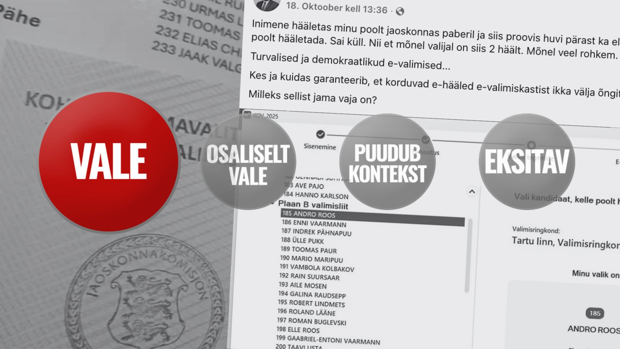 FAKTIKONTROLL | Kas mõnel valijal on 2 häält? Ei, teeme selle puust ja punaseks selgeks