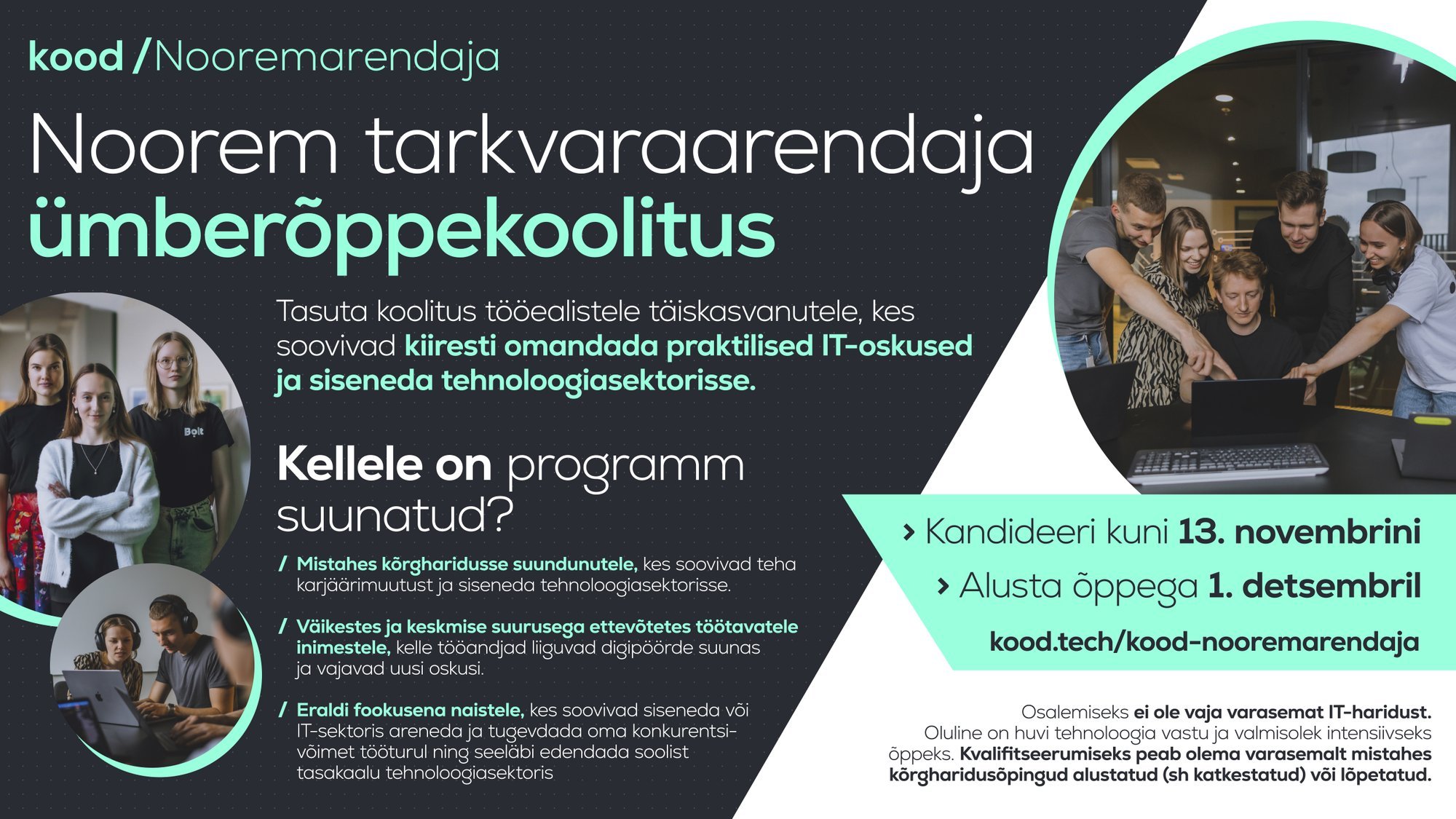 Alusta detsembris tasuta ümberõpet ja saad viie kuuga noorem tarkvaraarendajaks