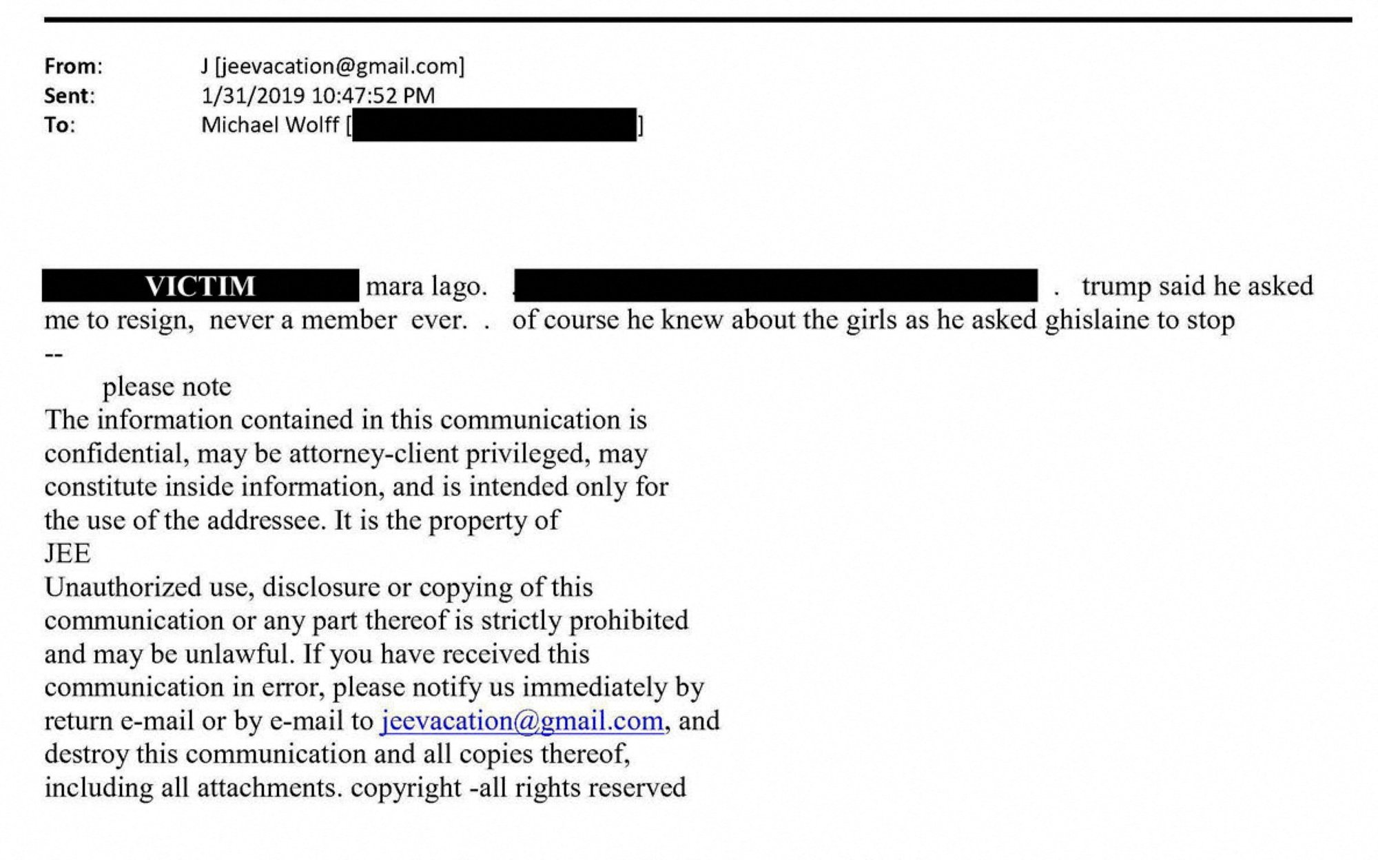 Värskelt avaldatud seksuaalkurjategija Epsteini e-kirjas öeldakse, et Trump „teadis tüdrukutest“