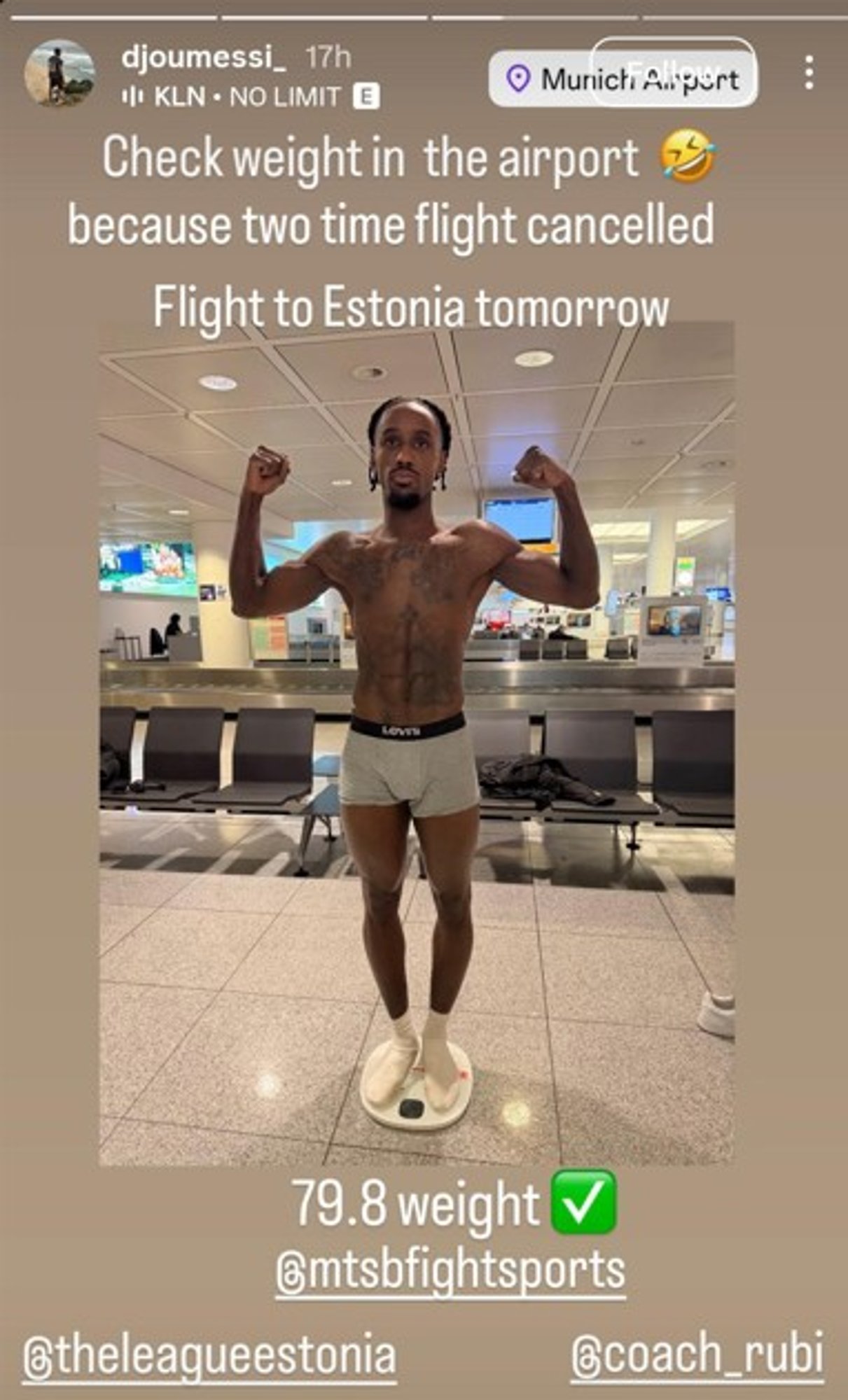 Kõik The League’i võitlejad on lõpuks Tallinnasse jõudnud. Renno: olen ka ise pidanud kaalumise lennujaamas tegema