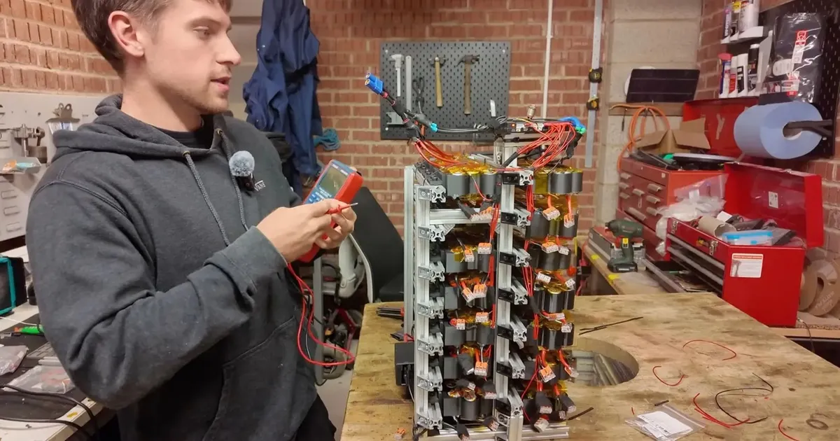 Nupumees ehitas ühekordsete e-sigarettide akudest paki, mis hoiab kogu ta elamist üleval