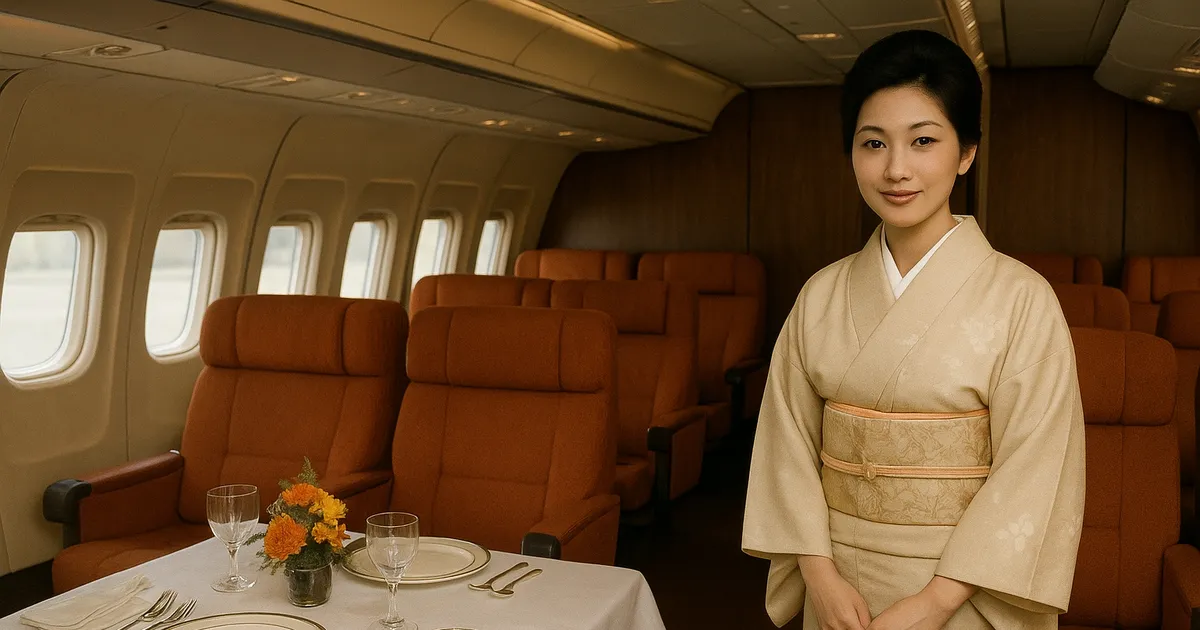 PILDID ⟩ Tõeline glamuur! Vaata, kui uhked nägid välja lennud 70ndatel Jaapanis