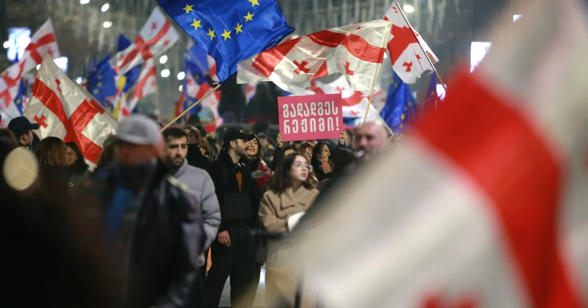 Gruusias avaldasid tuhanded inimesed meelt EL-i tee toetuseks