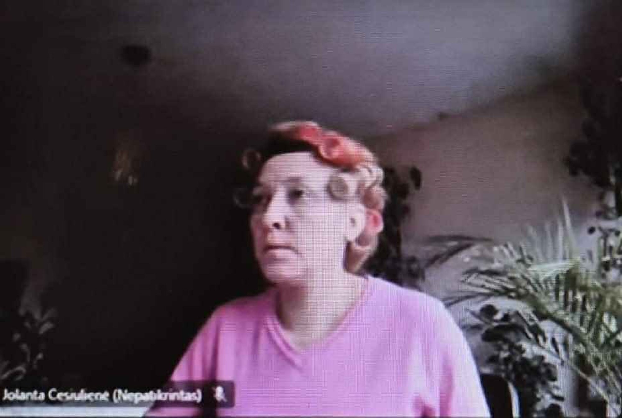 VIDEO | Leedu põllumajandusministeeriumi peaspetsialist esines videokoosolekul kodukontorist, lokirullid peas