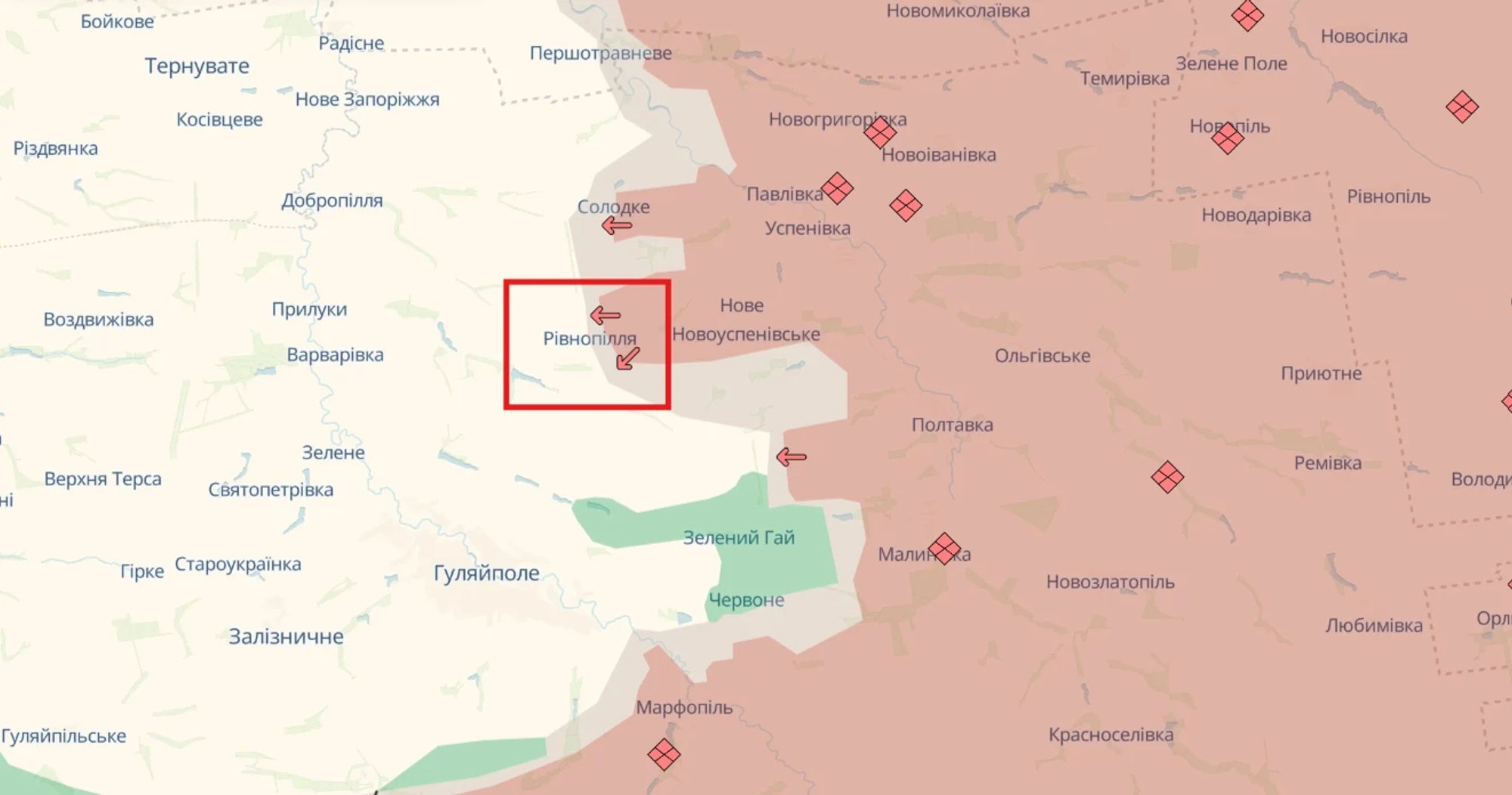 Ukraina väed taganesid Zaporižžja oblastis Rivnopillja asulast