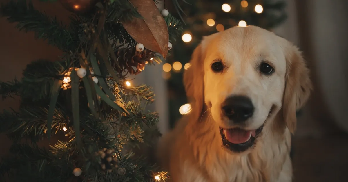 Kaamera jäädvustas ümber kukkunud jõulupuu, koera hindamatu reaktsioon naerutab netirahvast