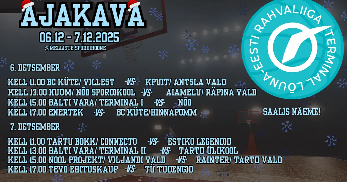 OTSEÜLEKANNE ⟩ Korvpalli Terminal Lõuna-Eesti Rahvaliiga pühapäevane mängupäev