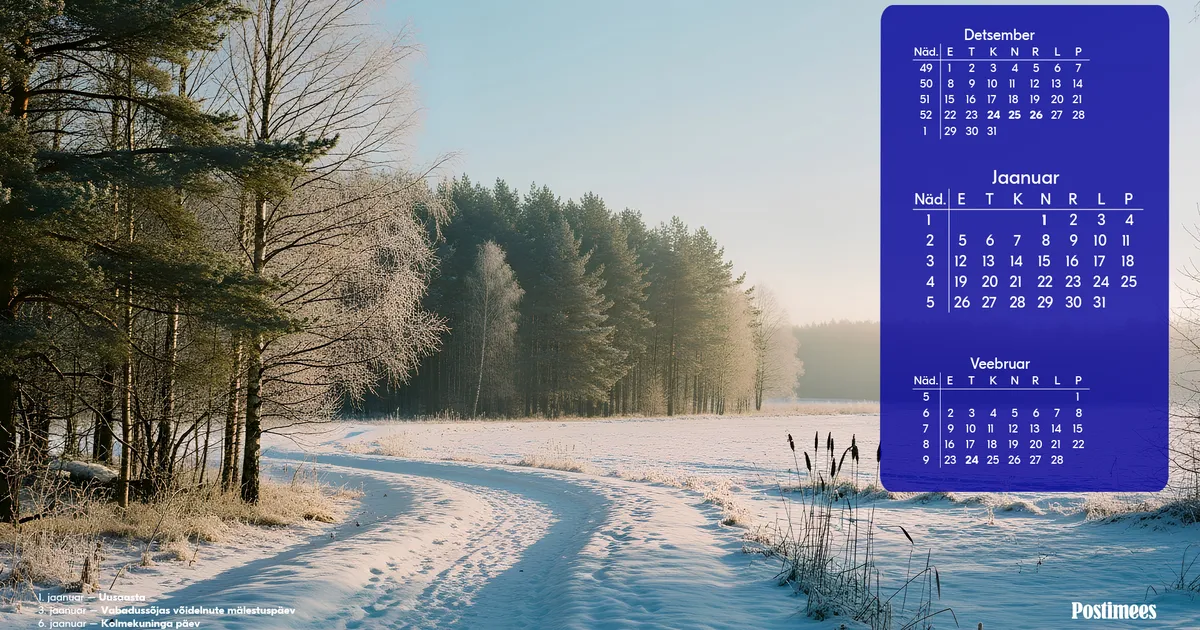 Jaanuari kalender 2026