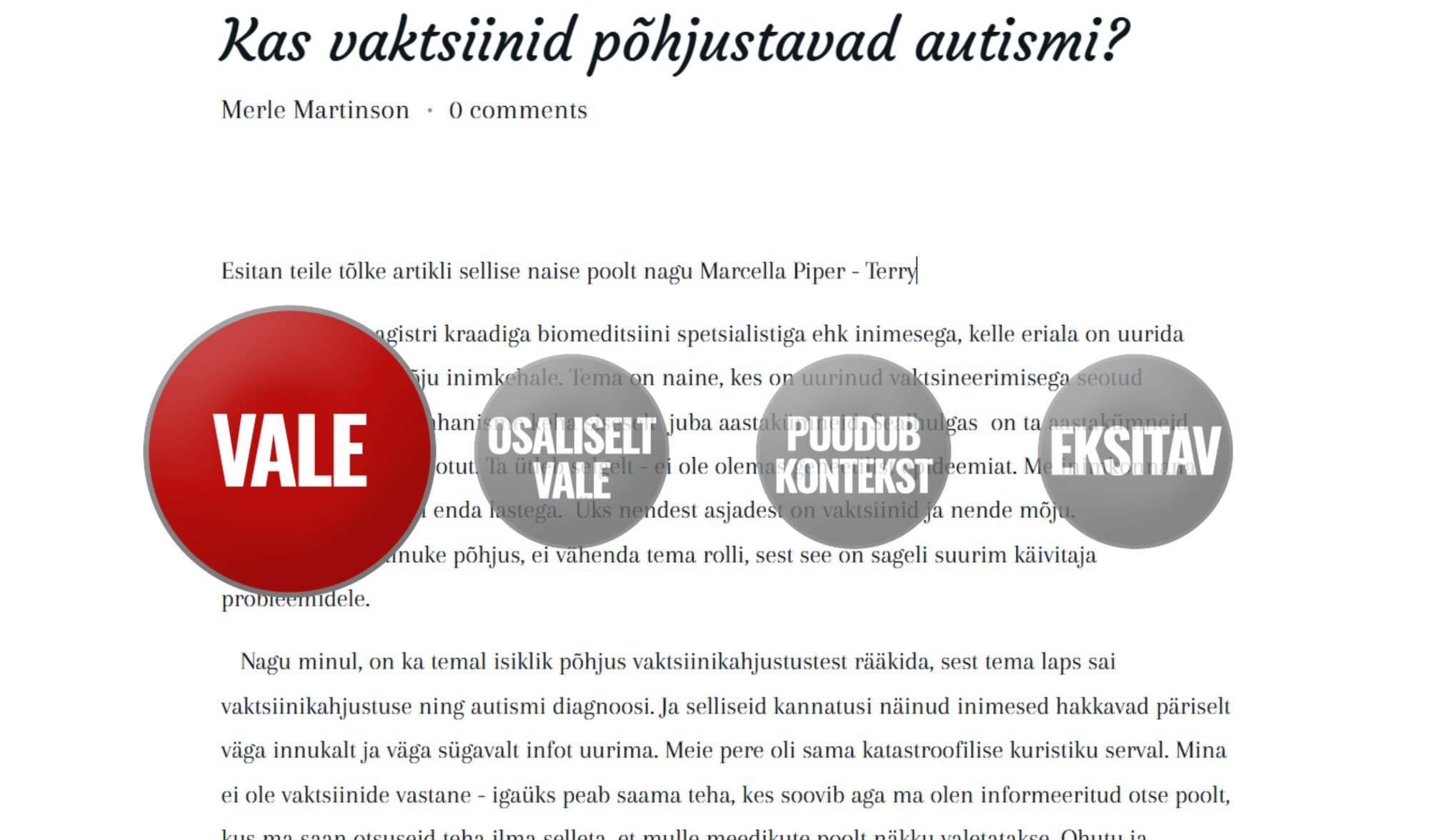 FAKTIKONTROLL | Vaktsiinid ei põhjusta „käitumuslikke sümptomeid“, mis viivad autismi diagnoosini