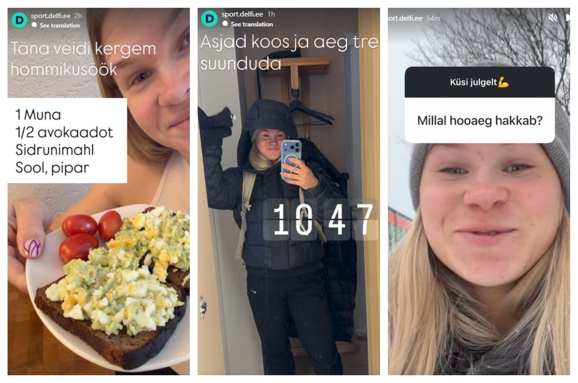 Vaata, milline on sprinteri argipäev! Delfi Spordi sotsiaalmeedia võttis tänaseks üle 18-aastane Miia Ott