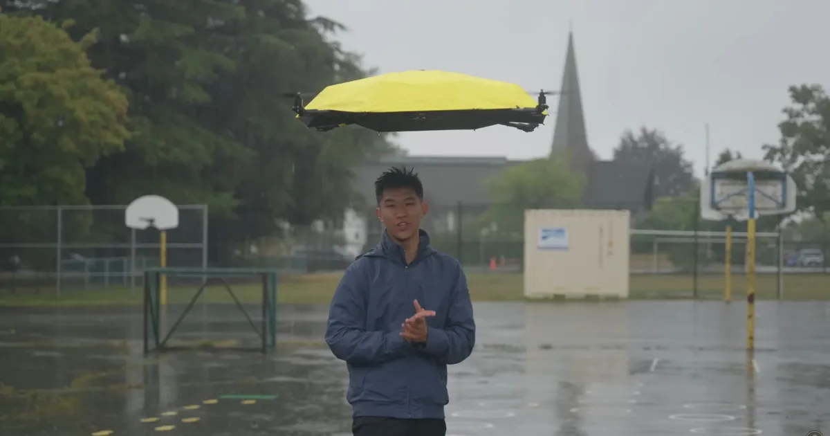 DROONIAJASTU LEIUTIS ⟩ See siin on käed-vabad vihmavari